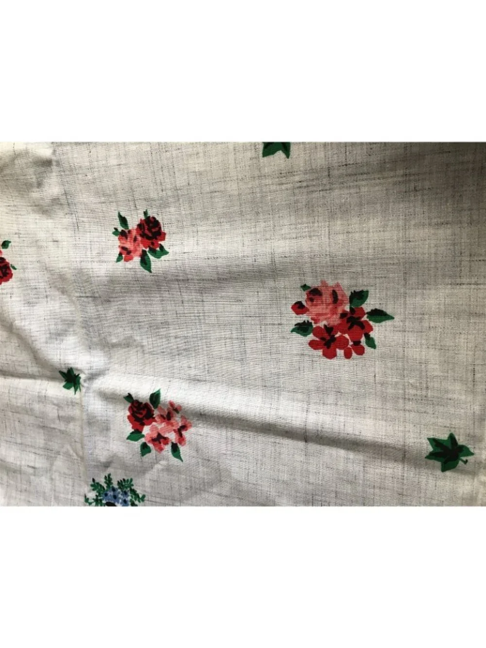Vintage SIMTEX Hand Printed Tablecloth Memories Pot Belly Stove Flowers NEW